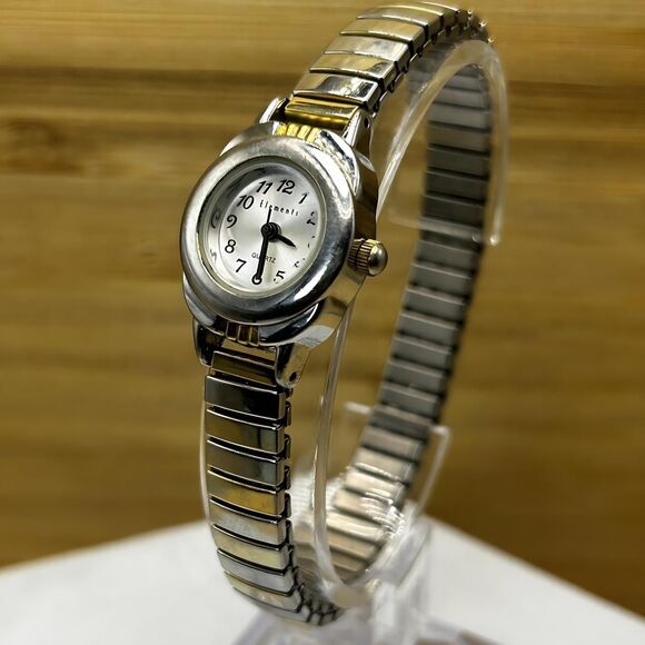 Vintage Elements Quartz Womans Silver Tone Watch - Picture 1 of 7